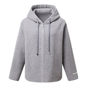 
FINITY TELLUDI WOODY CROSS 2025 Winter New Hooded Short Double-Side Woolen Woolen Coat Women