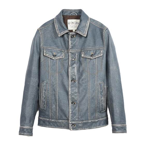 
MCS men's clothing originated from Marlboro spring and autumn men's genuine leather jacket American retro trendy cowhide leather jacket men