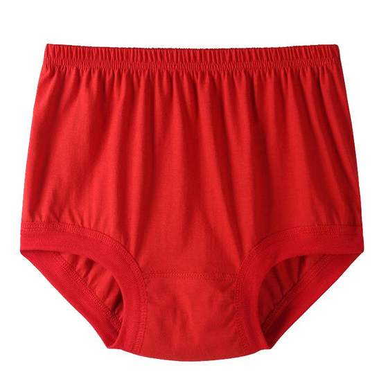 Old man's underwear, old lady, cotton 60-70 to 80 years old 100%full cotton book, red mother bottom pants head
