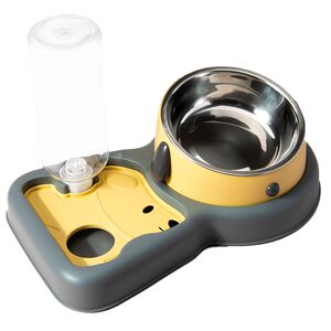 
Dog bowl, cat bowl, double bowl, automatic drinking water protection, cervical vertebrae food basin, anti-overturning dog slow food bowl, dog bowl, drinking water integrated