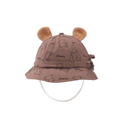 Baby hat spring and autumn bear fisherman hat adjustable