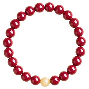 
Qingxiangtai original ore cinnabar bracelet for women genuine official flagship store Men's zodiac year fortune beeswax bracelet
