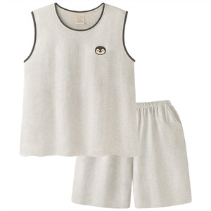 
Men's pajamas Summer Class A pure cotton vest shorts set New sweat-absorbing can be worn outside with large size men's home clothing