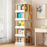 Крутящаяся книжная полка, книжный шкаф, система хранения для спальни для школьников, коробочка для хранения