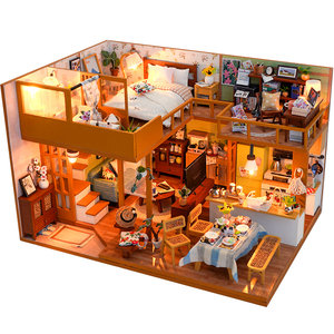 
diy cabin villa Danranheju Japanese-style hand-assembled house miniature model building block puzzle toy gift