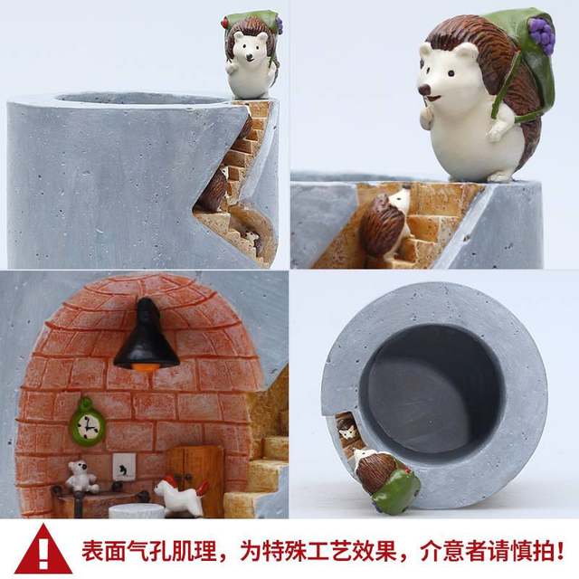 
If the creative resin succulent water desktop hedgehog Peijia potted gardening decoration flower pot flower pot home
