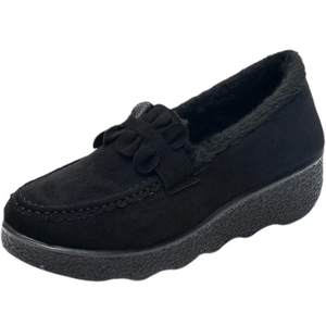 
Spring and Autumn Old Beijing cloth shoes Doudou women's shoes cotton shoes sponge cake thick-soled wedge mid-heel black women's work shoes single shoes