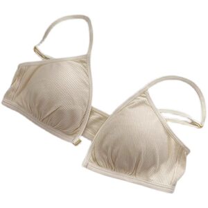 The front buckle is soft and good, wearing a sexy thin summer, summer girl no steel circle French triangle cup student bra