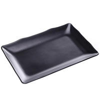 Barbecue Shop Special Plate Melamine Black Plastic Tableware For Commercial Buffet