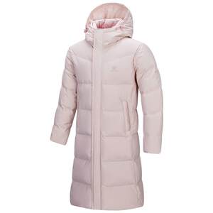 
KELME Women's Long Down Jacket Winter New Warm Sports and Casual Couple Hooded Jacket