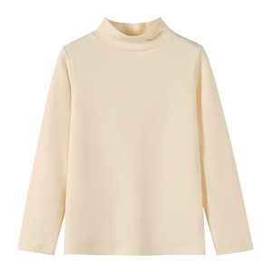 
Children's half turtleneck bottoming shirt for boys in spring and autumn, baby inner wear, pure cotton top, autumn and winter style, girls' long-sleeved T-shirt