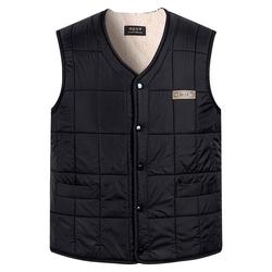 Middle-aged And Elderly Men's Velvet Vests For Autumn And Winter Large Size Down Cotton Thickened Daddy Vests For The Elderly Warm Vests
