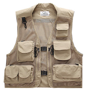 Summer net photography vest multi -pockets Men and women's vest outdoor embroidery printing, fishing horse clip custom director and reporter