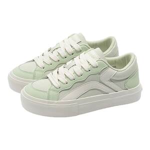 
Tuopin four-leaf clover sneakers for women 2026 spring new green versatile canvas shoes thick-soled casual sports shoes