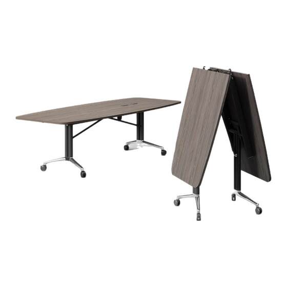 
Folding conference table, removable and spliced, multifunctional training table and chair combination, wheeled desk, conference room long table