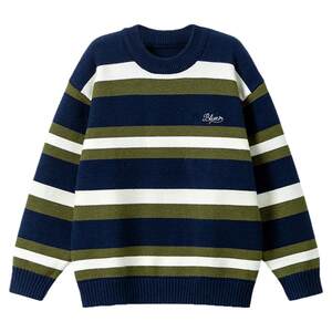 
Children's sweater winter clothes boys knitted sweater winter boy pullover sweater striped top medium big children's clothing