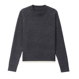 
Hengyuanxiang round neck cardigan for women 2026 new solid color casual knitted bottoming shirt classic versatile pullover sweater
