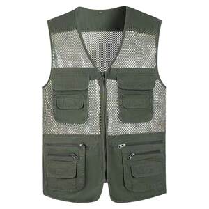 
Men's mesh vest summer pure cotton thin old man horse clip middle-aged and elderly outdoor multi-pocket dad fishing vest