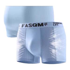 Ice silk men's underwear in summer thin air -breathable boys trendy personality sports flat -angle short pants head mesh trousers
