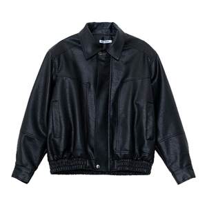 Holocene American fashion brand brown short leather jacket men's Maillard early autumn handsome street-fried retro jacket