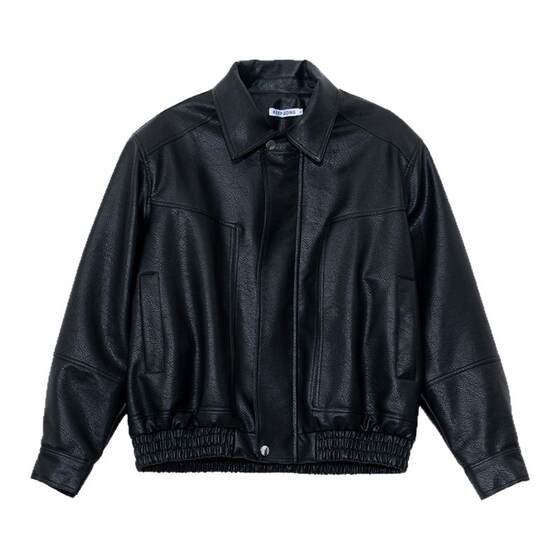 Holocene American fashion brand brown short leather jacket men's Maillard early autumn handsome street-fried retro jacket