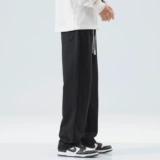 Черные демисезонные спортивные штаны для отдыха, свободный прямой крой, в американском стиле