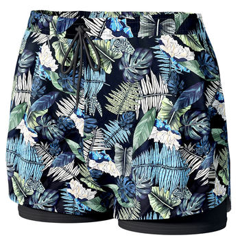 Yimeishan men's swimming trunks double-layer quick drying