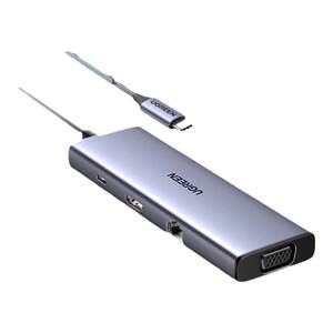 Green Connect 1.5-meter typec long-line docking dock HDMI expansion 4K screen projection adapter USB splitter network cable multi-function converter multi-interface accessories suitable for laptops, tablets and mobile phones
