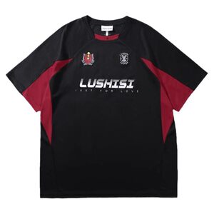 Lushisi Speed ​​Sports American Short Setting Basketball Short Sleeve Training Switching Retro Street T -shirt Fighting theme
