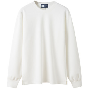 
Jiuliuzhi original spring loose white long-sleeved bottoming shirt T-shirt men's trendy solid color casual inner T-shirt