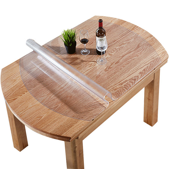 
pvc large round table oval dining table mat table cloth waterproof, scald, oil-proof tea table mat soft glass table top mat