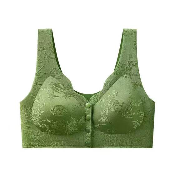 
New embossed front button underwear for middle-aged and elderly mothers pull-up push-up bra without rims, anti-sagging, traceless beautiful back