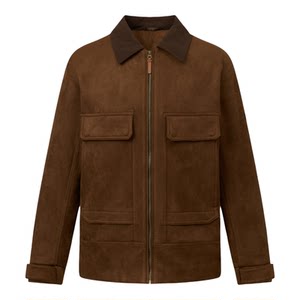 
POLOWALK men's leather jacket 2025 winter new product 90 goose down lapel retro workwear style leather jacket men's clothing