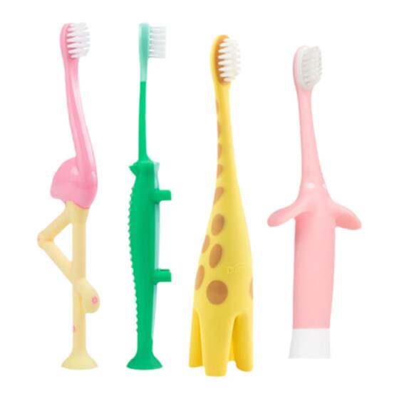 
American Dr. Brown's children's growth toothbrush 0-6 years old baby soft bristles training tooth guard baby cleaning animal fun