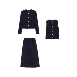 
Maven Lin Exquisite Suit丨Wool short woolen coat women's woolen vest vest/three-quarter casual pants