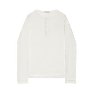 
[Stock Grid] Henry Collar Long Sleeve T-shirt Men's Blended Stripe Dropped Sweatshirt Men's 25 Spring New T-shirt