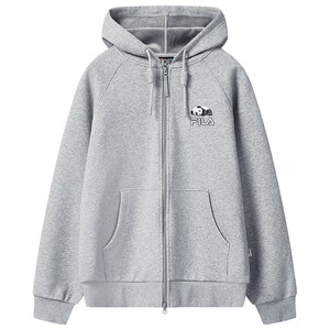 
FILA official couple knitted hooded jacket 2025 winter new casual loose plush top