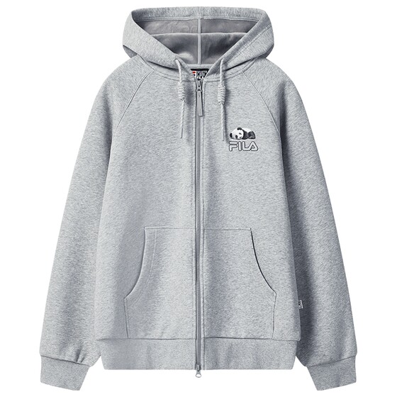 
FILA official couple knitted hooded jacket 2025 winter new casual loose plush top