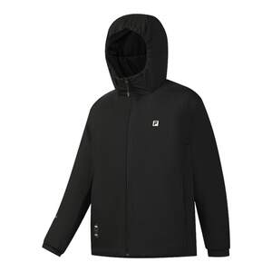 
FILA Official Men's Cotton Clothes 2026 Spring New Fitness Sports Simple Loose Warm Hooded Jacket