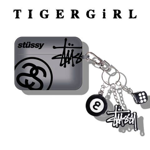 Stüssy 8-Ball Dice Streetwear Earphone with Keychain 19 AirPods Case