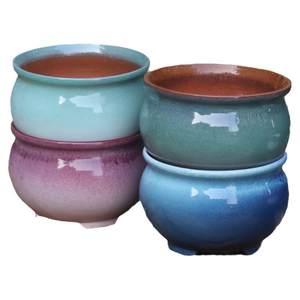 
Yixing large-diameter succulent plant flower pot stone pot large-sized platter ceramic creative retro indoor green plant bonsai pot