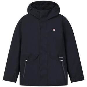 
FILA Official Men's Cotton Clothes 2026 Spring New Fashion Casual Waterproof Basic Warm Hooded Jacket