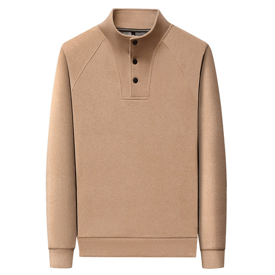 
Hengyuanxiang 2025 winter new high-end German velvet sweatshirt men's stand-up collar plus velvet thickened inner top and bottoming shirt