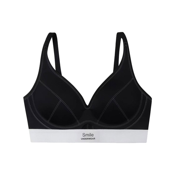 
Contrast colored edges without marks for women sports underwear, small breasts gathered, comfortable, breathable, anti-sagging, lifting and pulling bra set