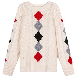 
Luoluo introduction White knitted sweater design sense for women niche 2025 new autumn and winter pullover sweater wear outside