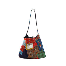 [Guangzhou Warehouse] Zhang Ruonan's same double-sided canvas bag as a model