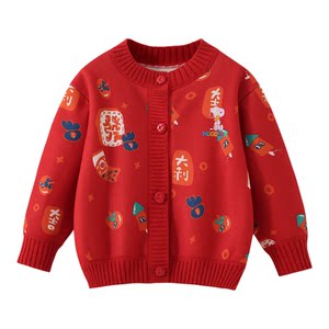 
Snoopy girls sweater cardigan 2026 new boys red sweater children's spring and autumn coat children's clothing tops