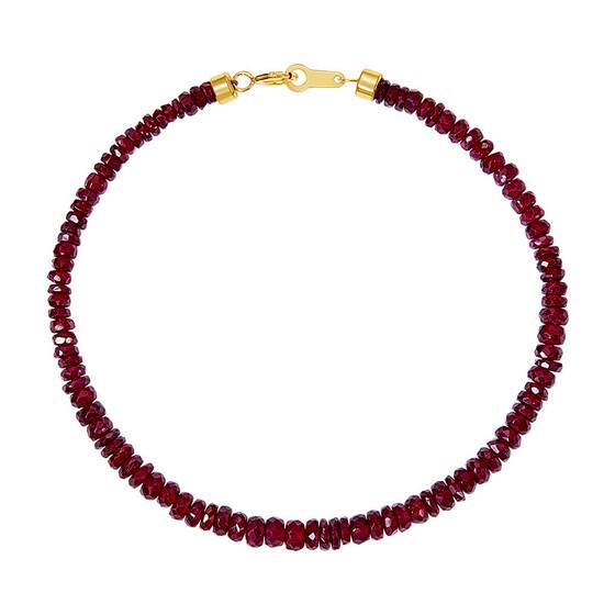 
ILCO Youke red rhyme yellow 18K gold ruby bracelet colorful treasure small red rope bracelet women's gift