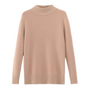 Add a velvet sweater for women's autumn and winter integrated velvet thickened knitted bottoming shirt semi -high collar head with large size warming top
