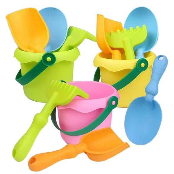 Children's beach toy baby digs sand digging tools to play snow soft rubber suits shovel shovel seaside sand land to play water sand
